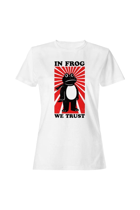 In Frog We Trust Graphic Design Women's T-shirt