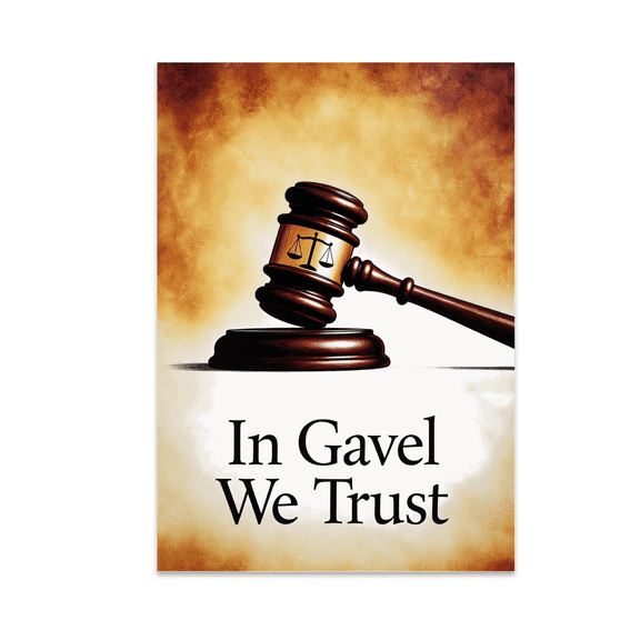 In Gavel We Trust Vintage Law Office Art - Legal Professionals - 13x19 Poster Print