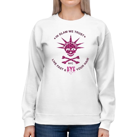 In Glam We Trust Pink Cheetah Sweatshirt Women -Manic Panic®, Female Medium