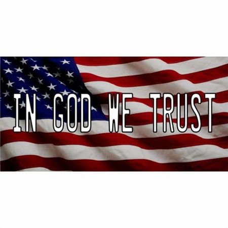 In God We Trust American Flag Photo License Plate