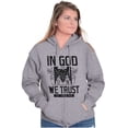 thumbnail image 1 of In God We Trust Christian Patriotic Zip Up Hoodie Men's Women's Brisco Brands S, 1 of 6