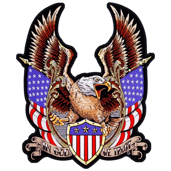 In God We Trust Eagle Patch, X-Large Size