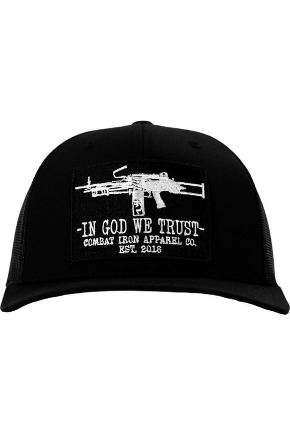 In God We Trust Patch Snapback Hat Black / Black