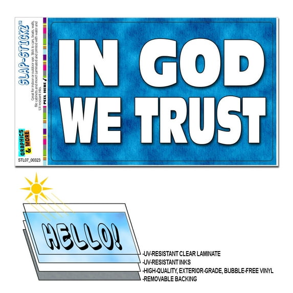 In God We Trust - Patriotic America United States Religious SLAP-STICKZ(TM) Premium Sticker