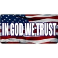 thumbnail image 1 of In God We Trust Wavy American Flag Photo License Plate, 1 of 1