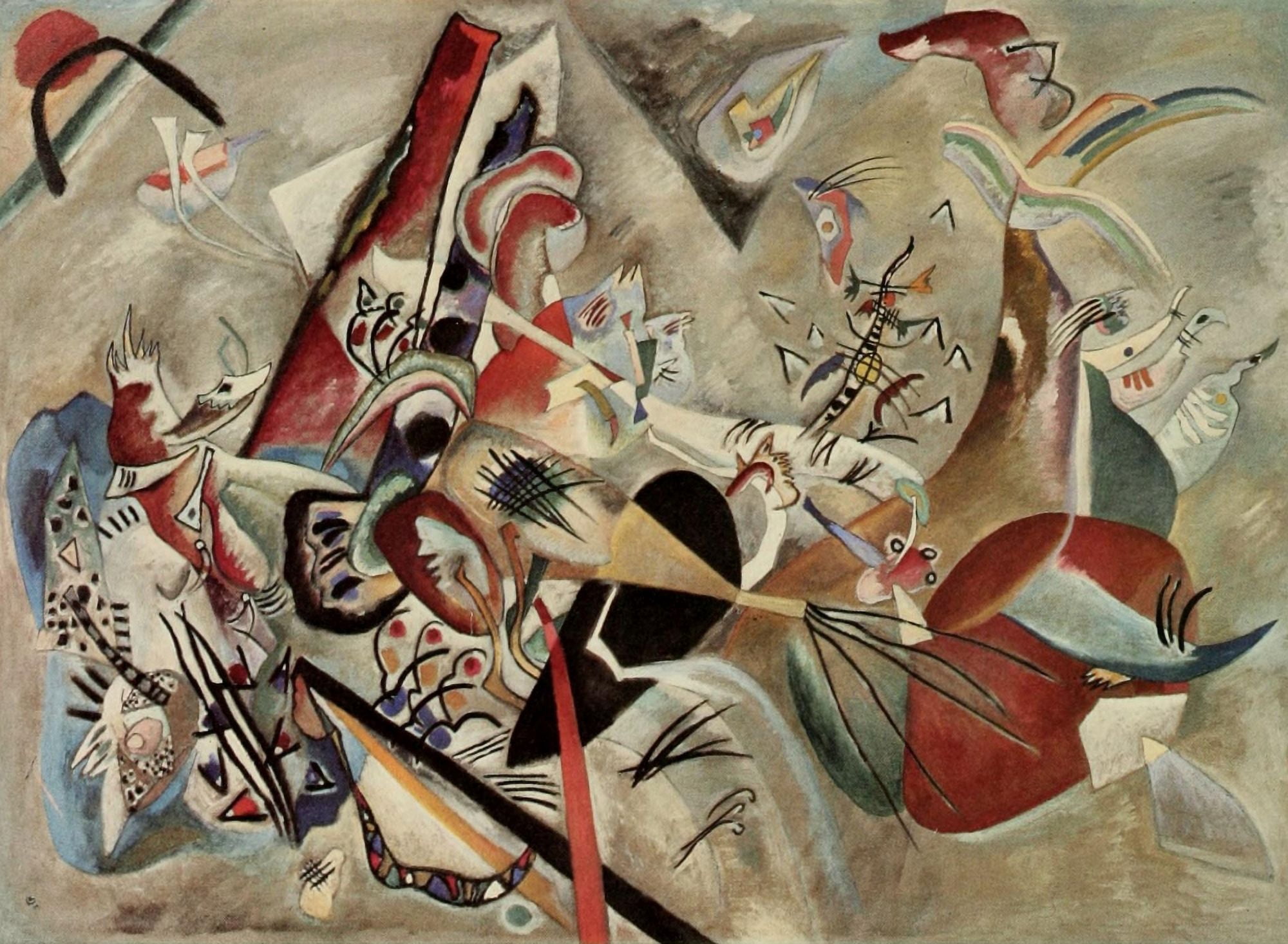 In Grey 1919 Canvas Art - Wassily Kandinsky (18 x 24)