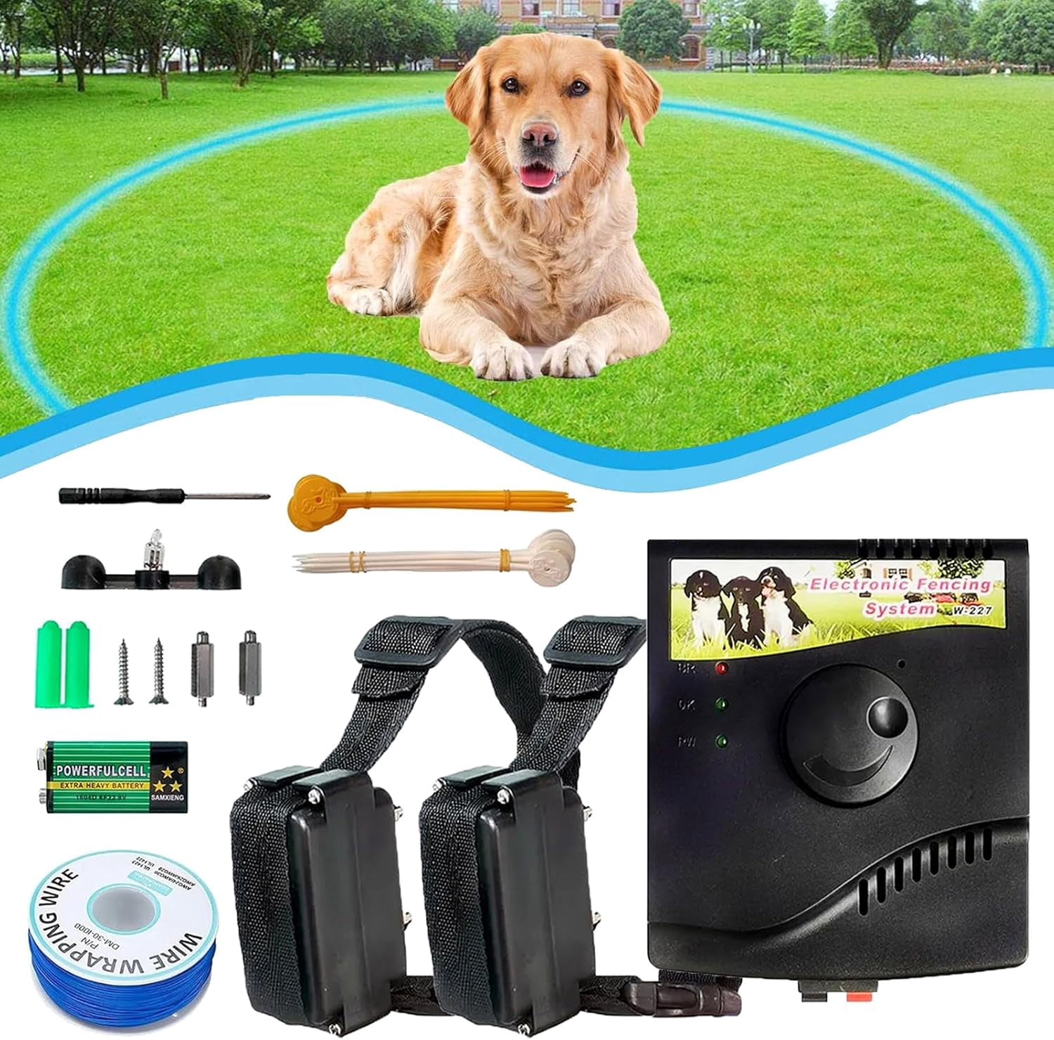 In-Ground Dog Fence for 2 Dogs, Pet Containment System Covers up to 1/2 ...