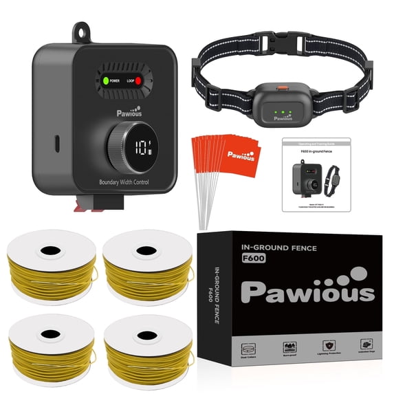 In-Ground Dog Fence F600 – Secure 6 Acre Property of Any Shape | Supports Unlimited Number of Dogs | Underground Electric Fence