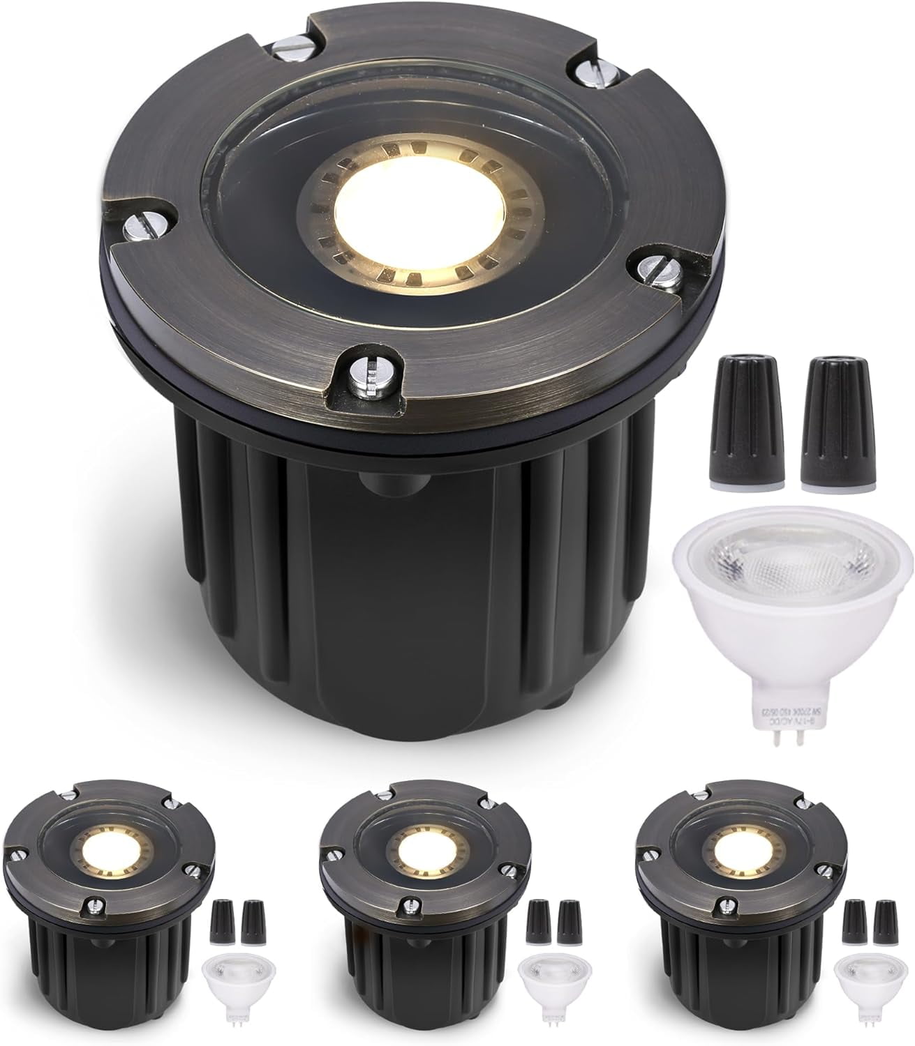 In Ground Well Lights Brass, Low Voltage Landscape Lights Outdoor, Led