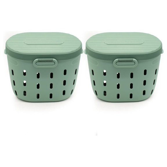 In-Ground Worm Composter Outdoor Farm Compost Bin 7 Gallons BPA- Composting System for Raised Garden Beds Sage Green, Pack