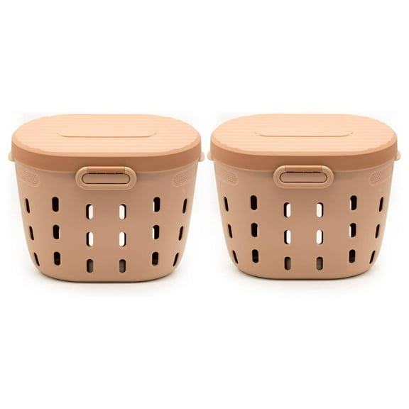 In-Ground Worm Composter Outdoor Farm Compost Bin 7 Gallons BPA-Free Composting System for Raised Garden Beds Tawny Brown, Twin Pack