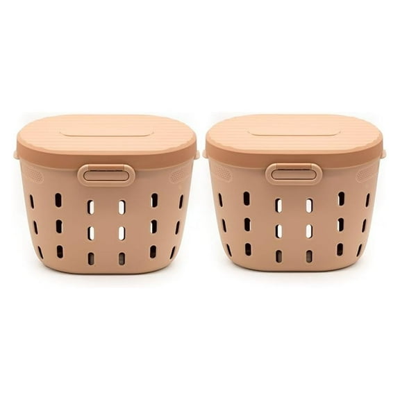 In-Ground Worm Composter Outdoor Farm Compost Bin 7 Gallons BPA-Free Composting System for Raised Garden Beds Tawny Brown, Twin Pack