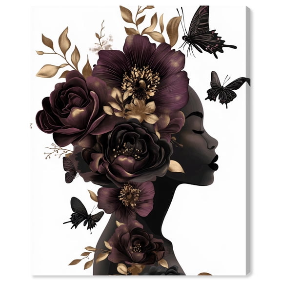 In Her Thoughts II Canvas Fashion Florals by Art Remedy, Gallery Wrapped, 36 x 45