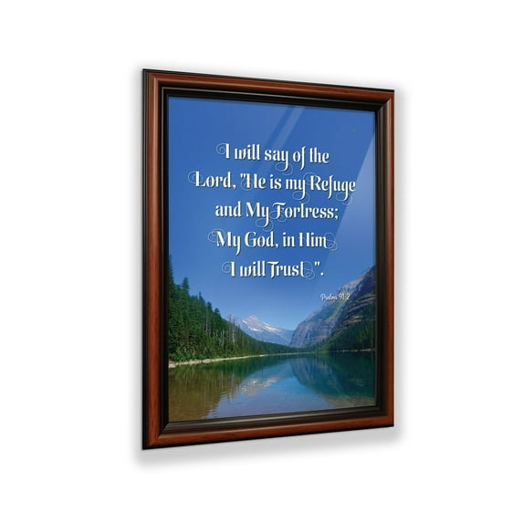 In Him I Trust, Gifts with Scripture, Christian Picture Frame, Psalms 91:2, 2109W