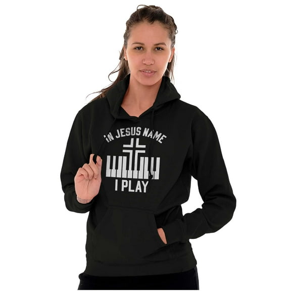 In Jesus Name I Play Piano Music Hoodie Sweatshirt Women Men Brisco Brands S