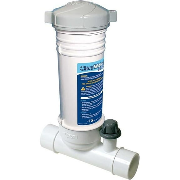 In-Line Automatic Chlorinator for Chlorine or Bromine Tablets, White