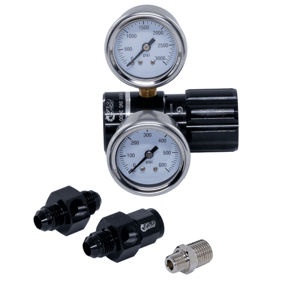 In-Line High Flow Adjustable Pressure Regulator Assembly - 4AN / 0-475psi