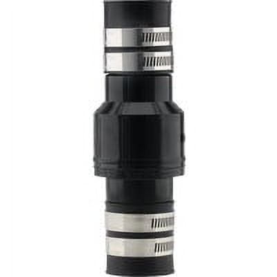 Boshart In-Line Sump Pump Check Valve - Plastic, Rubber Coupling, Stainless Clamps - 1-1/4 In.