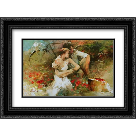 In Love 2x Matted 24x18 Black Ornate Framed Art Print by Haenraets, Willem
