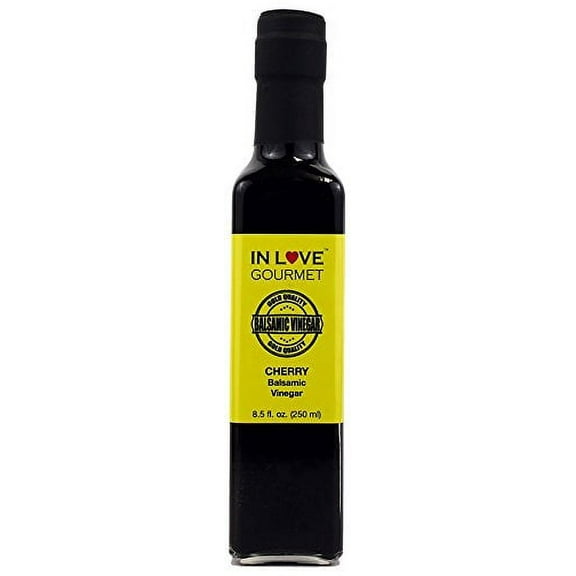 In Love Gourmet Cherry Balsamic Vinegar 250ML/8.5oz Great on Veggies and Salads, Enjoy with our Lemon Infused Olive Oil, YUMMY