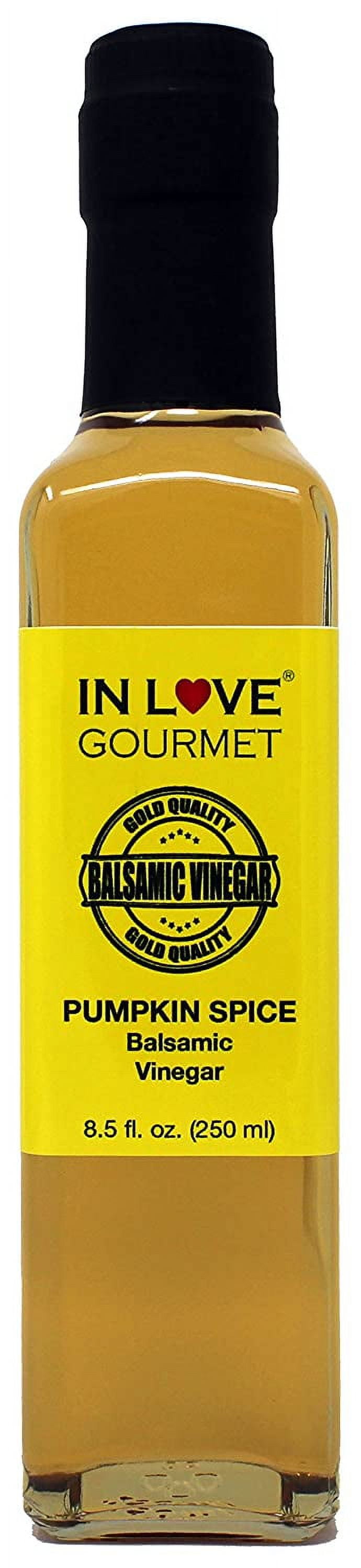 In Love Gourmet Pumpkin Spice Balsamic Vinegar 250ML/8.5oz Sprinkle Over Shortcake with Fresh Cream and Cinnamon and Great on Ice Cream, YUM