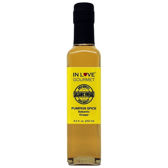 In Love Gourmet Pumpkin Spice Balsamic Vinegar 250ML/8.5oz Sprinkle Over Shortcake with Fresh Cream and Cinnamon and Great on Ice Cream, YUM