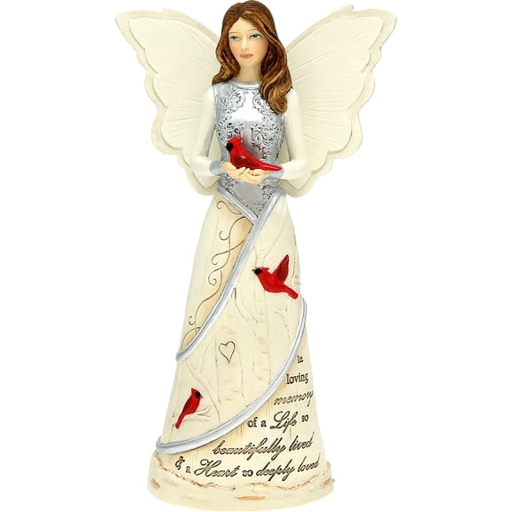 In Loving Memory - 7.5" Angel with Cardinals