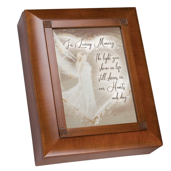 In Loving Memory Distressed Brown Wood Decorative Keepsake Box