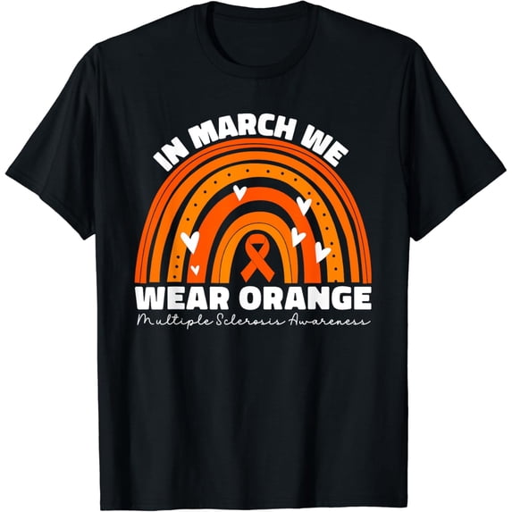 In March We Wear Orange Ms Multiple Sclerosis For Men Women T-Shirt mens t shirt,black,women,funny,misfits,men,journey,t-shirt