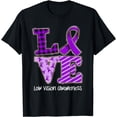 thumbnail image 1 of In March We Wear Purple Ribbon Low Vision Awareness LOVE T-Shirt, 1 of 2