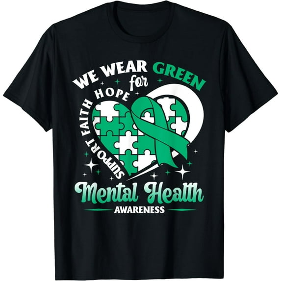 In May We Wear Green For Mental Health Awareness Month T-Shirt