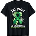 thumbnail image 1 of In May We Wear Green Heart Mental Health Awareness Ribbon T-Shirt, 1 of 4