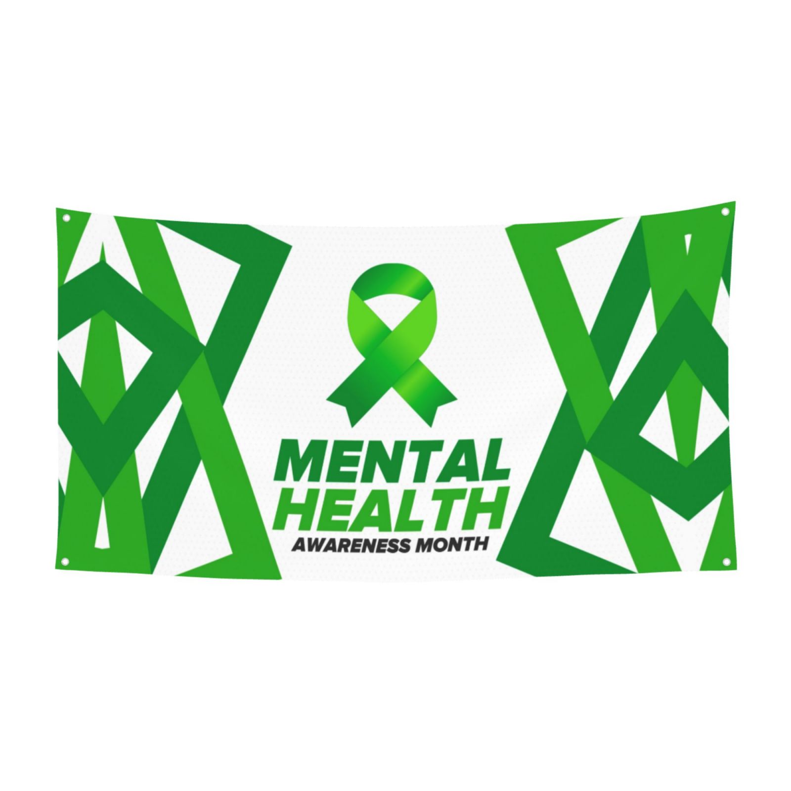 Mental Health Awareness Flagge – 'In May We Wear Green', 90 X 150 Cm, Doppelseitig – Für Garten, Party, Hof