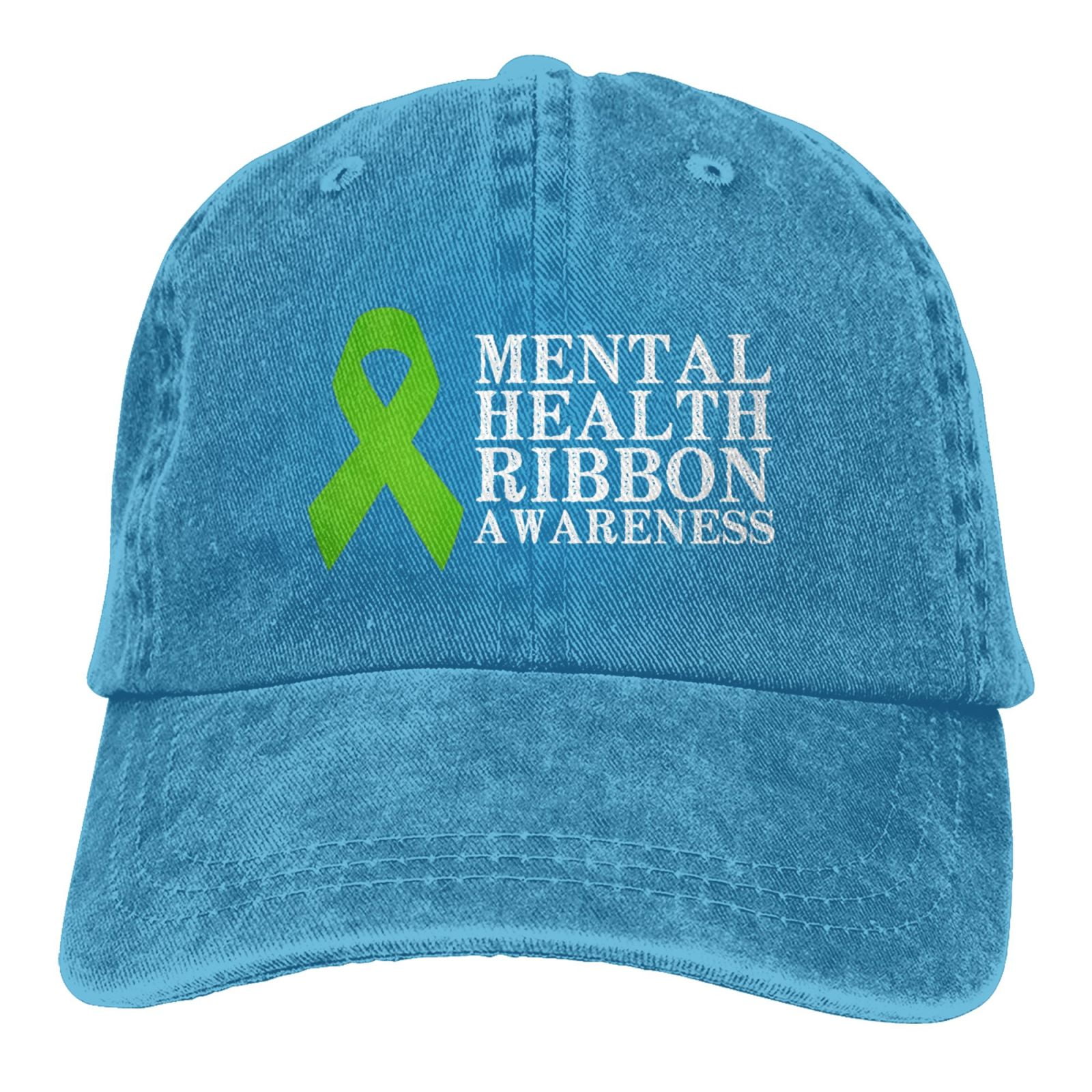 In May We Wear Green Mental Health Awareness Month Baseball Caps Cowboy