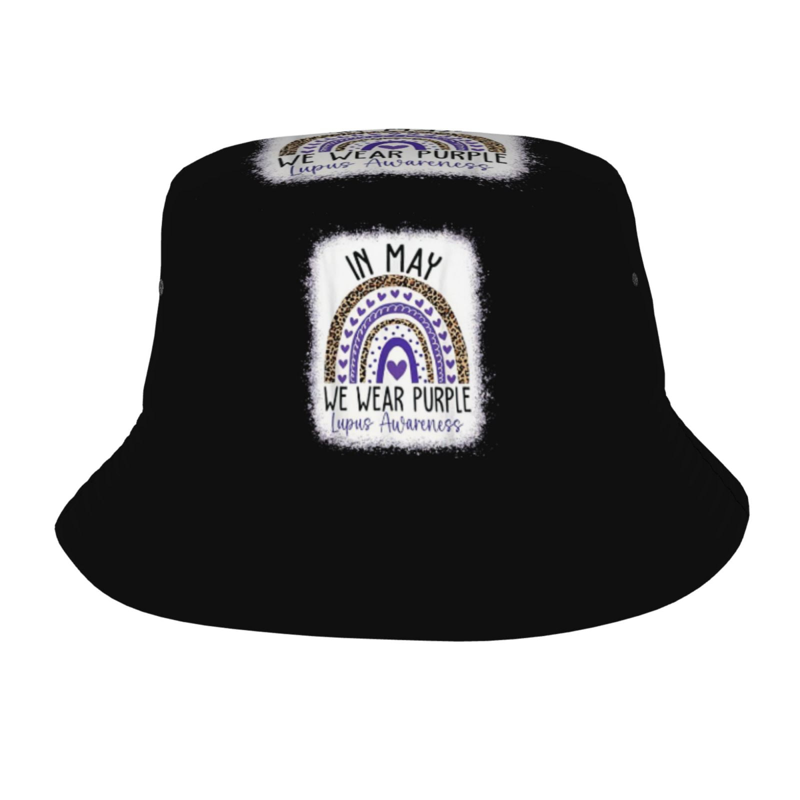In May We Wear Purple Lupus Awareness Month Bucket Hats for Men Women Fisherman Cap Summer Beach