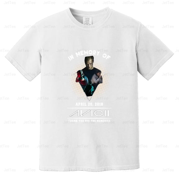 In Memory Of April 20 2018 DJ EDM Music Producer Tribute Comfort Color T-Shirt Unisex, up to 4XL
