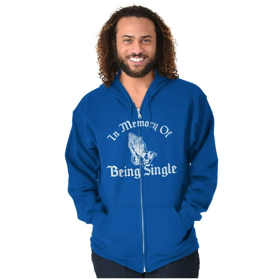 In Memory Of Being Single Married Unisex Fleece Graphic Zip Up Hoodie Brisco Brands 5X