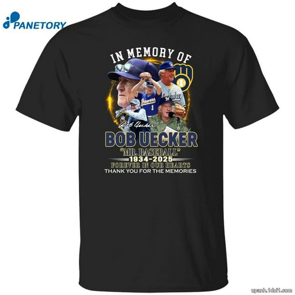 In Memory Of Bob Uecker Mr Baseball 1934 2025 Shirt,Black Color,Size XL