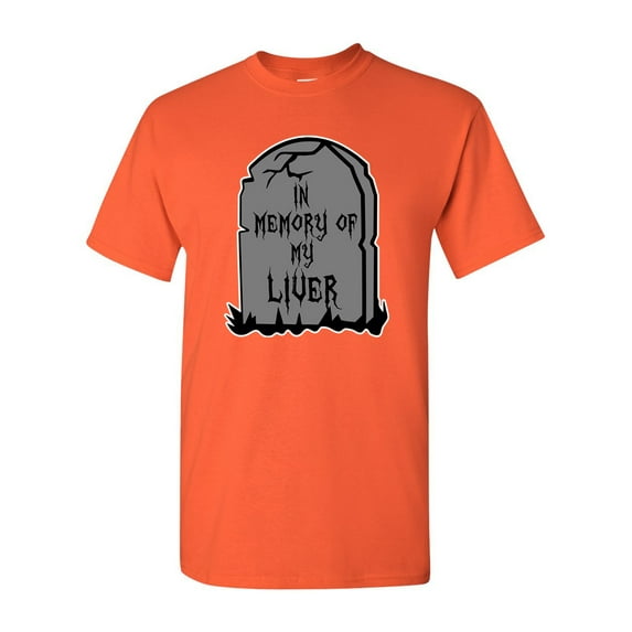 In Memory Of My Liver Graveyard Funny Drinking DT Adult T-Shirt Tee