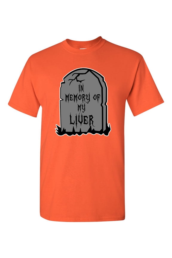 In Memory Of My Liver Graveyard Funny Drinking DT Adult T-Shirt Tee
