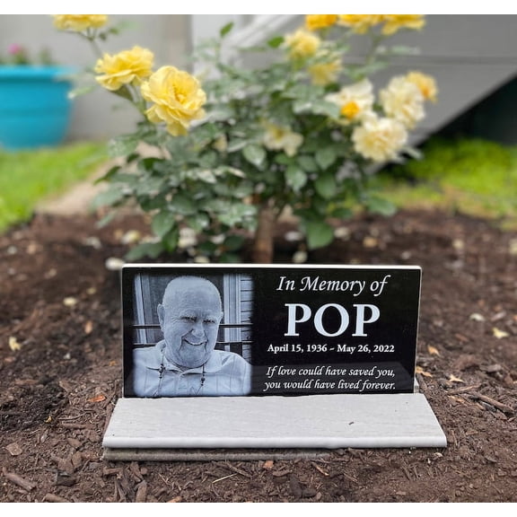In Memory Of Pop Human Photo Plaque