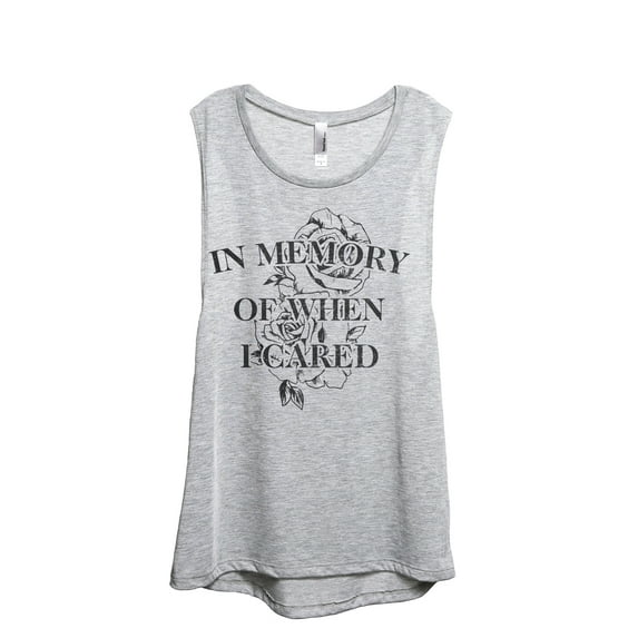 In Memory Of When I Cared Women's Fashion Sleeveless Muscle Workout Yoga Tank Top Sport Grey Medium