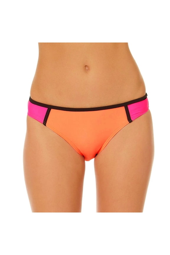 In Mocean Coral Colorblock Contrast Trim Swim Bikini Bottom Swimwear Large