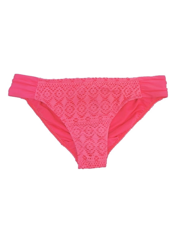 In Mocean Coral Crochet Shirred Bikini Bottom Swimwear Juniors' Women's Small