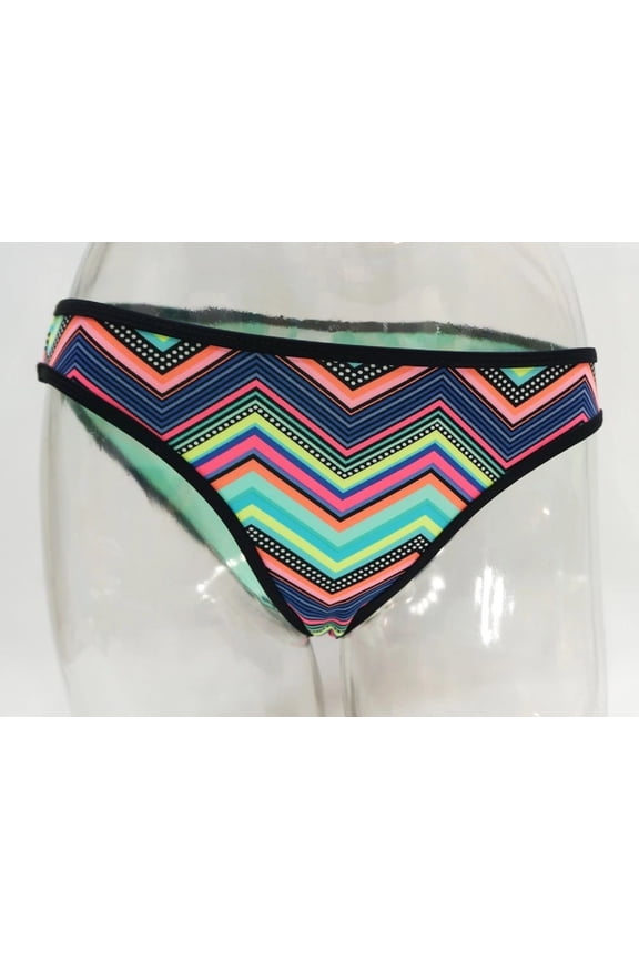 In Mocean Multi-Color Chevron Hipster Bikini Bottom Swimwear Juniors' Women's Medium