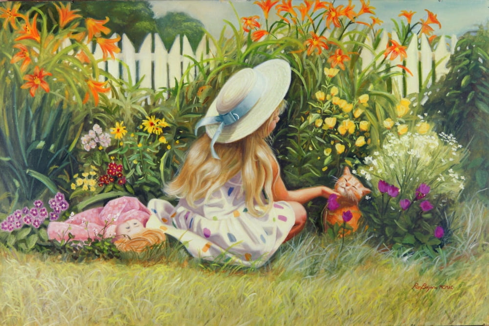 In Mothers Garden Canvas Art - Ron Bayens (25 x 17)