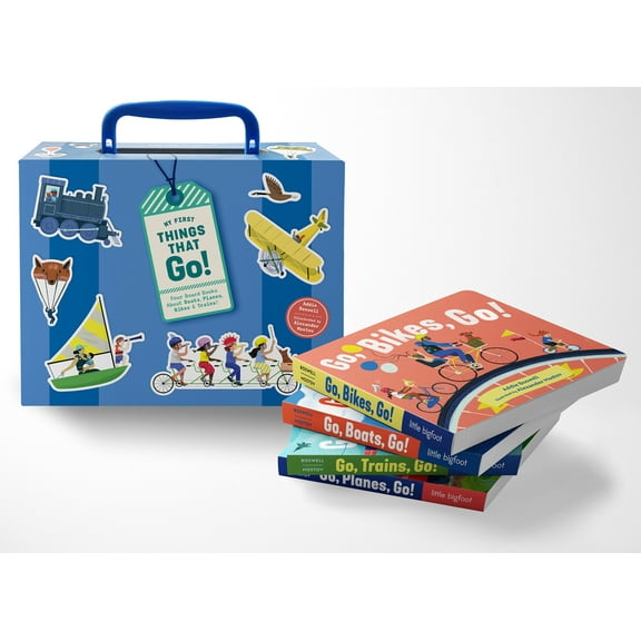 Things That Go My First Things That Go: A Four-Board-Book Box Set of Boats, Planes, Bikes, and Trains for Toddlers 1-3, (Paperback)