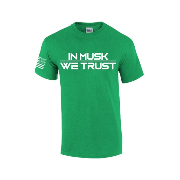 In Musk We Trust Elon Funny Men's Short Sleeve T-shirt Graphic Tee-Antique Irish Green-medium
