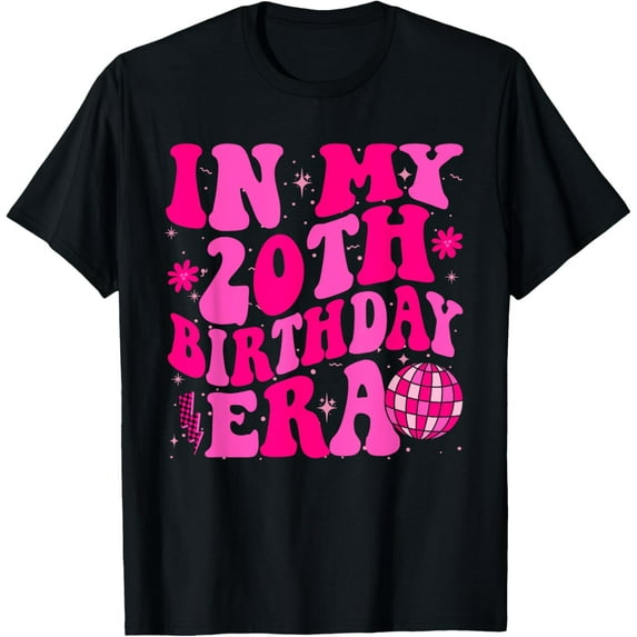 In My 20th Birthday Era Twenty 20 Years Old Birthday Women T-Shirt Casual Short Sleeve Shirt