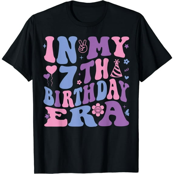 In My 7th Birthday Era Girl Seven 7 years Old Birthday 7th T-Shirt